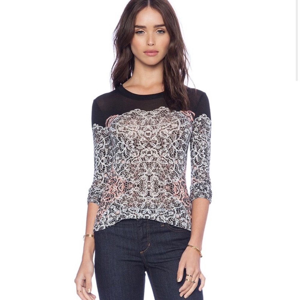 BCBG Agda Top in Black Combo